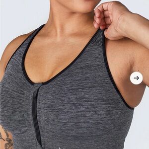 Gray Zip-Front Sports Bra 3 luxe SHEFIT lounge bra